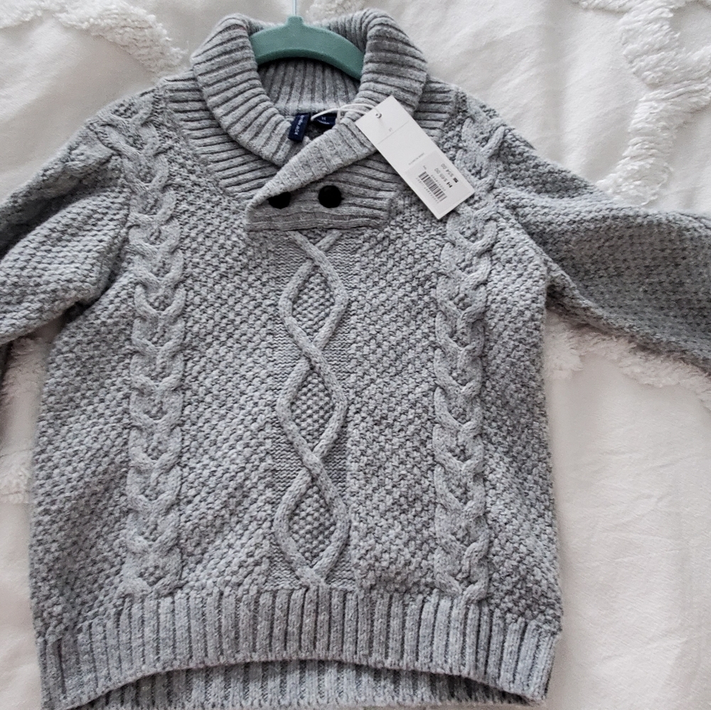 NWT Janie and Jack® Gray Shawl Collar Sweater 2T